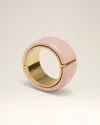 Ami Alexandre Mattiussi Pink Brass Hammered Lacquered Ring Pink In Pink