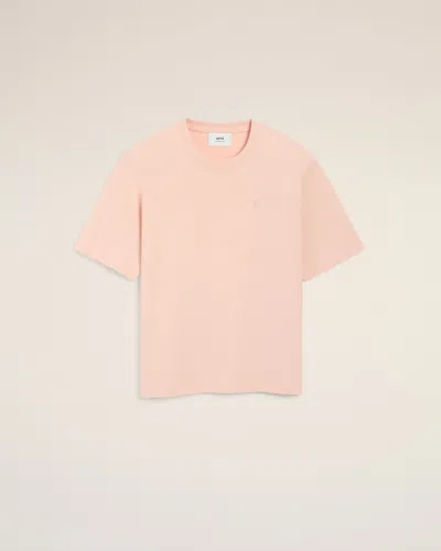 Ami Alexandre Mattiussi Pink Cotton Ami De Coeur Cosy Fit T-shirt Pink In White