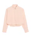 Ami Alexandre Mattiussi Pink Cotton Ami De Coeur Cropped Oversized Shirt Pink In Pink