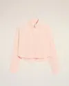 Ami Alexandre Mattiussi Pink Cotton Ami De Coeur Cropped Oversized Shirt Pink In Pink