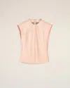 Ami Alexandre Mattiussi Pink Sleeveless Raw Edge Details Top Pink In Pink