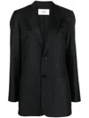 Ami Alexandre Mattiussi Pinstripe-pattern Wool Blazer In 黑色