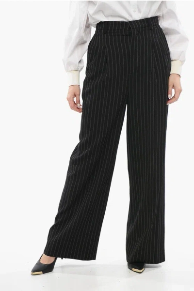 AMI ALEXANDRE MATTIUSSI PINSTRIPED PALAZZO PANTS