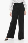 Ami Alexandre Mattiussi Wide Legged Pinstripe Trousers With In Black