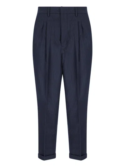 Ami Alexandre Mattiussi Pinstriped Pants In Blue