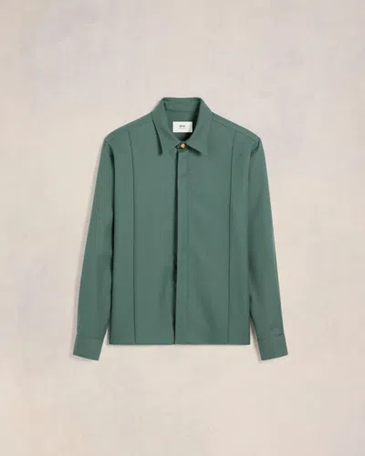 Ami Alexandre Mattiussi Pintuck Shirt Beige In Antique Clay