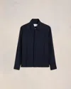 Ami Alexandre Mattiussi Pintuck Shirt Blue In Navy Blue
