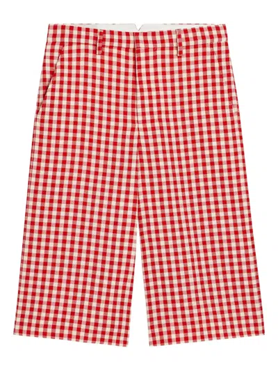 Ami Alexandre Mattiussi Plaid Bermuda Shorts In Red