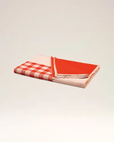 Ami Alexandre Mattiussi Plaid Red Cotton Beach Towel Red In Red/white