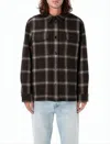 Ami Alexandre Mattiussi Plaid Wool Blend Jacket With Structured Collar And Buttoned Front In Brown