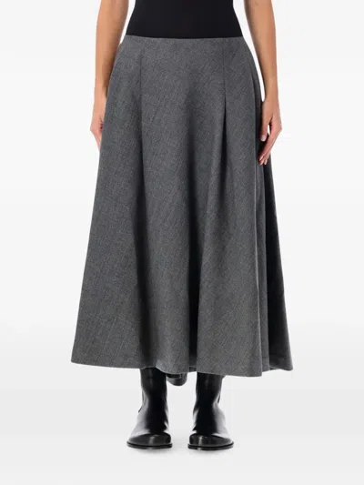 Ami Alexandre Mattiussi Ami Paris Ami Paris Wool A-line Maxi Skirt In Gray
