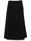 Ami Alexandre Mattiussi Ami Paris Twill Pleated Maxi Skirt In Black