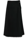 Ami Alexandre Mattiussi Ami Paris Twill Pleated Maxi Skirt In Black