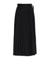 Ami Alexandre Mattiussi Ami Paris Twill Pleated Maxi Skirt In Black