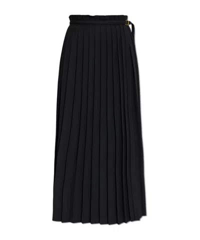 AMI ALEXANDRE MATTIUSSI AMI PARIS TWILL PLEATED MAXI SKIRT