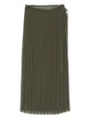 Ami Alexandre Mattiussi Ami Paris Pleated Maxi Skirt In Green