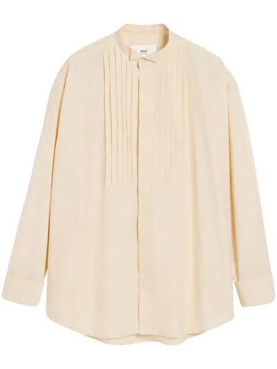 Ami Alexandre Mattiussi Pleated Shirt In Neutrals