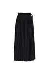 Ami Alexandre Mattiussi Ami Paris Twill Pleated Maxi Skirt In Black