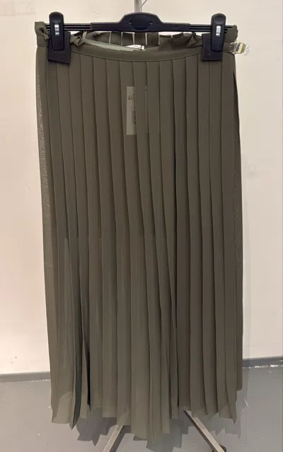 Ami Alexandre Mattiussi Pleated Skirt In Brown