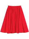Ami Alexandre Mattiussi Red Wool Skirt With Godets Red In Red