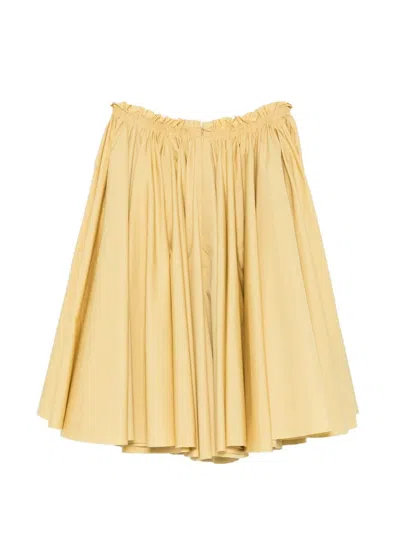 Ami Alexandre Mattiussi Pleated Skirt In Yellow