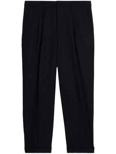 Ami Alexandre Mattiussi Pleated Straight-leg Trousers In Black