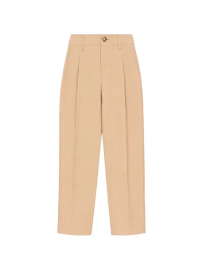 Ami Alexandre Mattiussi Pleated Straight-leg Trousers In 뉴트럴