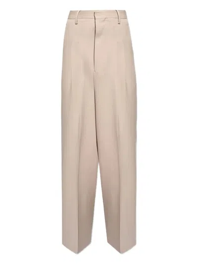 Ami Alexandre Mattiussi Pleated Trousers In Neutral
