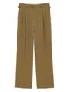 Ami Alexandre Mattiussi Pleated Wide-leg Tailored Trousers In Brown