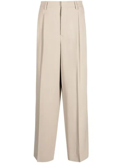 Ami Alexandre Mattiussi Straight-leg Pleat-detail Trousers In 265