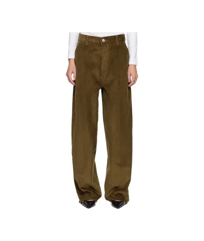 Ami Alexandre Mattiussi Plus-size Cotton Casual Pants In Brown