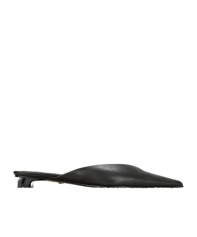 Ami Alexandre Mattiussi Pointed Flat-soled Muller Shoes In Black