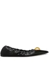 Ami Alexandre Mattiussi Ami Embellished Pointed Toe Ballerinas In Black