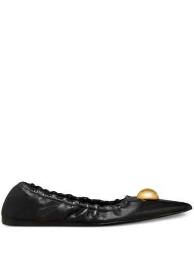 AMI ALEXANDRE MATTIUSSI POINTED-TOE LEATHER BALLERINAS
