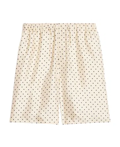 Ami Alexandre Mattiussi Polka-dot Print Silk Shorts In White