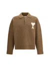 Ami Alexandre Mattiussi Polo Ami De Coeur In Brown