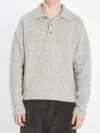 Ami Alexandre Mattiussi Ami Paris Men Polo In Alpaca And Wool In Gray