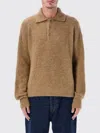 Ami Alexandre Mattiussi Ami Paris Polo In Alpaca And Wool In Brown