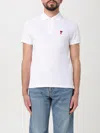 Ami Alexandre Mattiussi White Logo Embroidery Polo Shirt In White