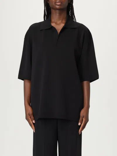 AMI ALEXANDRE MATTIUSSI POLO SHIRT AMI PARIS WOMAN COLOR BLACK,G83658002