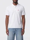 Ami Alexandre Mattiussi White Logo Embroidery Polo Shirt In White