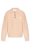 Ami Alexandre Mattiussi Polo Sweater With Logo In Animal Print