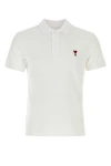 Ami Alexandre Mattiussi White Logo Embroidery Polo Shirt