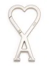 Ami Alexandre Mattiussi Porte Cles Mousqueton Ami Paris De Coeur In Argent Vibre