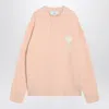 Ami Alexandre Mattiussi Ami Paris Powder Pink Wool Blend Sweater Ami De Coeur Men In Pink