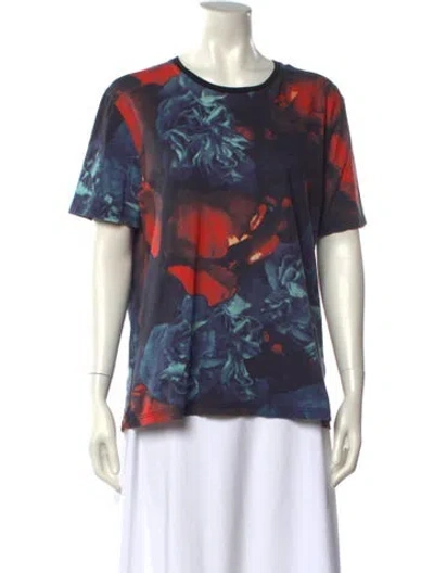 Pre-owned Ami Alexandre Mattiussi Printed Scoop Neck T-shirt In Blue