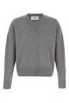 Ami Alexandre Mattiussi Puff Logo Patch Sweater Sweaters And Cardigans Gray In Gray