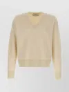 Ami Alexandre Mattiussi Puff Logo Patch Sweater Sweaters And Cardigans Beige In Neutral