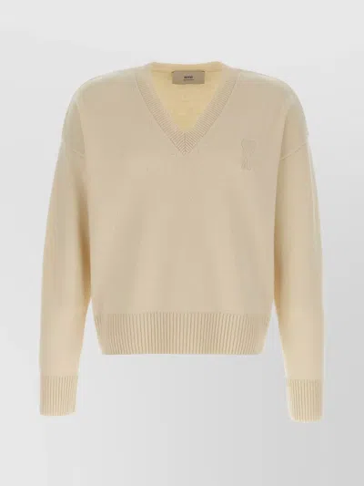 AMI ALEXANDRE MATTIUSSI PUFF LOGO PATCH SWEATER