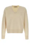 Ami Alexandre Mattiussi Puff Logo Patch Sweater Sweaters And Cardigans Beige In Brown